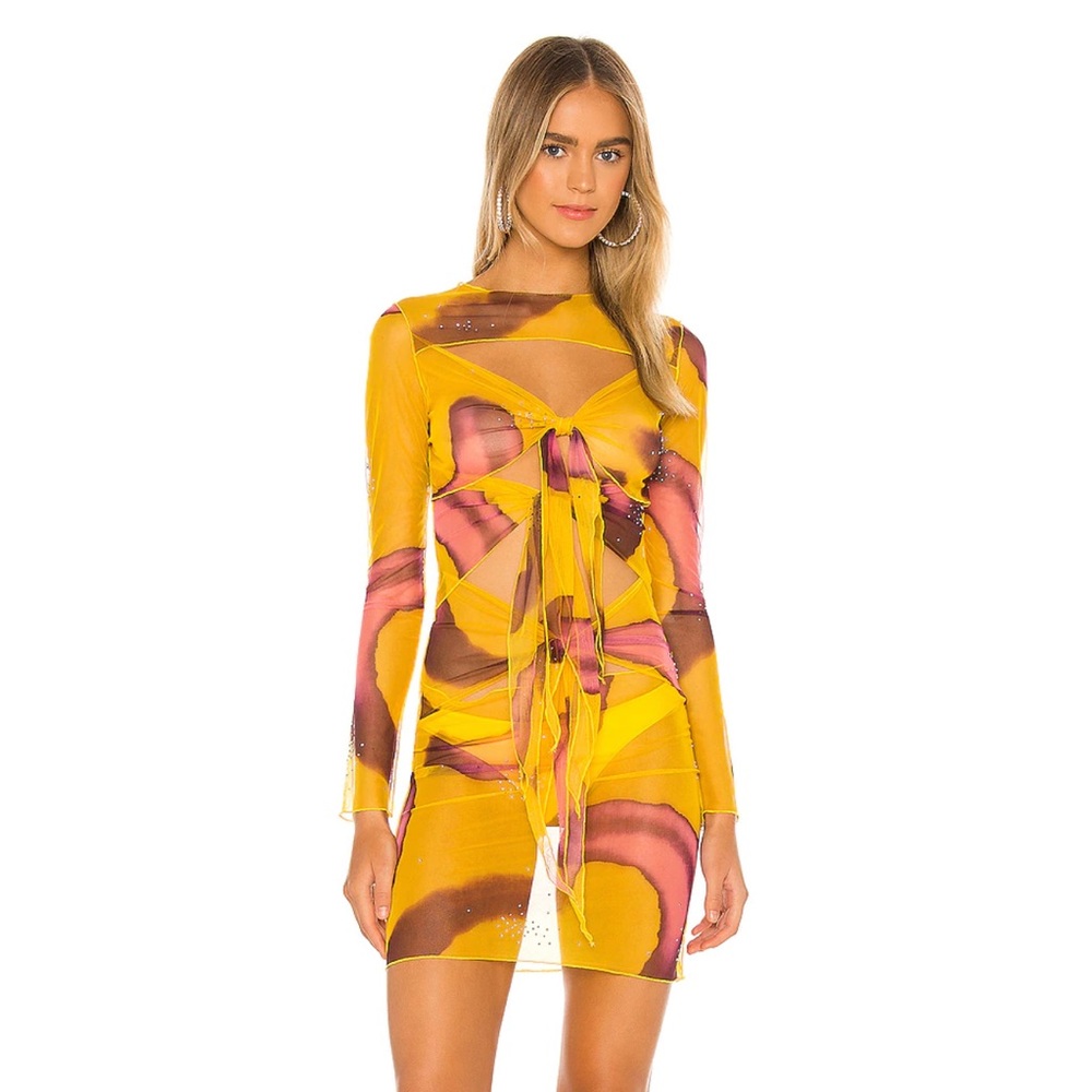 Kim shui sheer dress in yellow XS